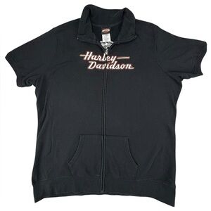 Harley Davidson- Full Zip Short Sleeve Embroidered‎ sweatshirt- 3X